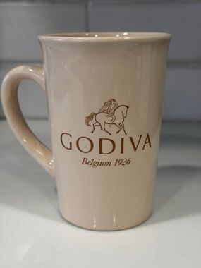Godiva Cream Ceramic Mug with Brown Logo